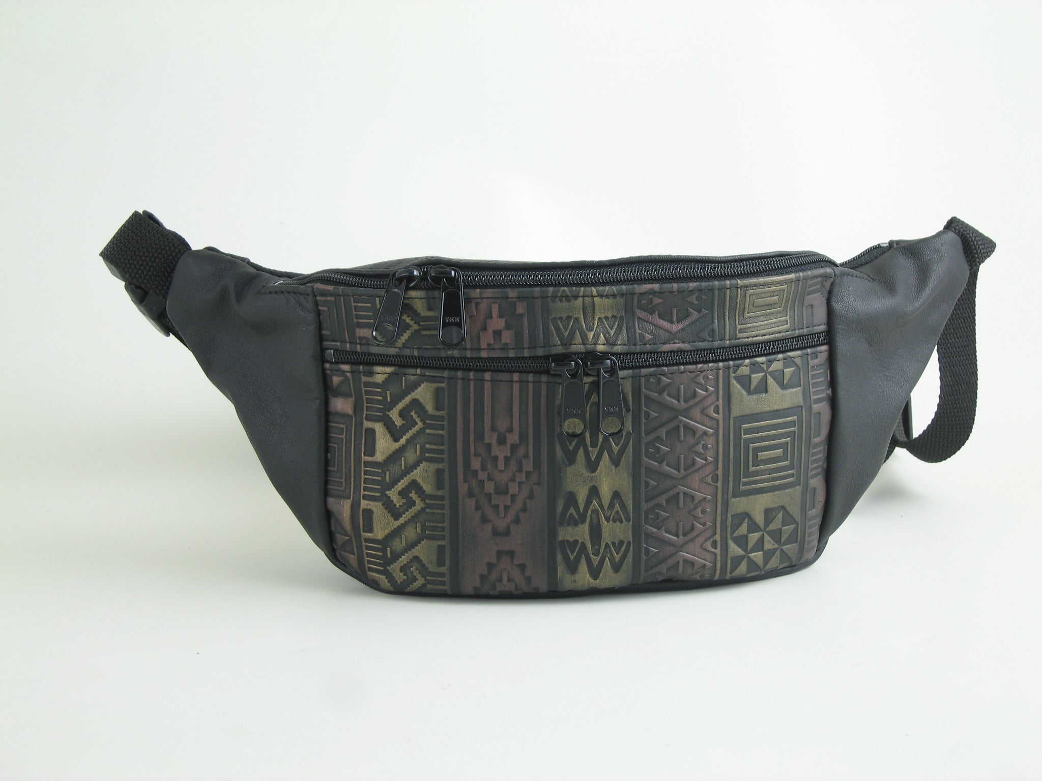 Medium Leather Flat Belt Bag With Contrast Accent Leathers - #305J