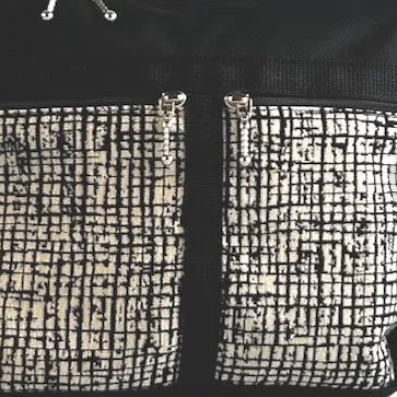 106 Black Medium Messenger Bag Purse in Nylon with Fabric Accent Pockets
