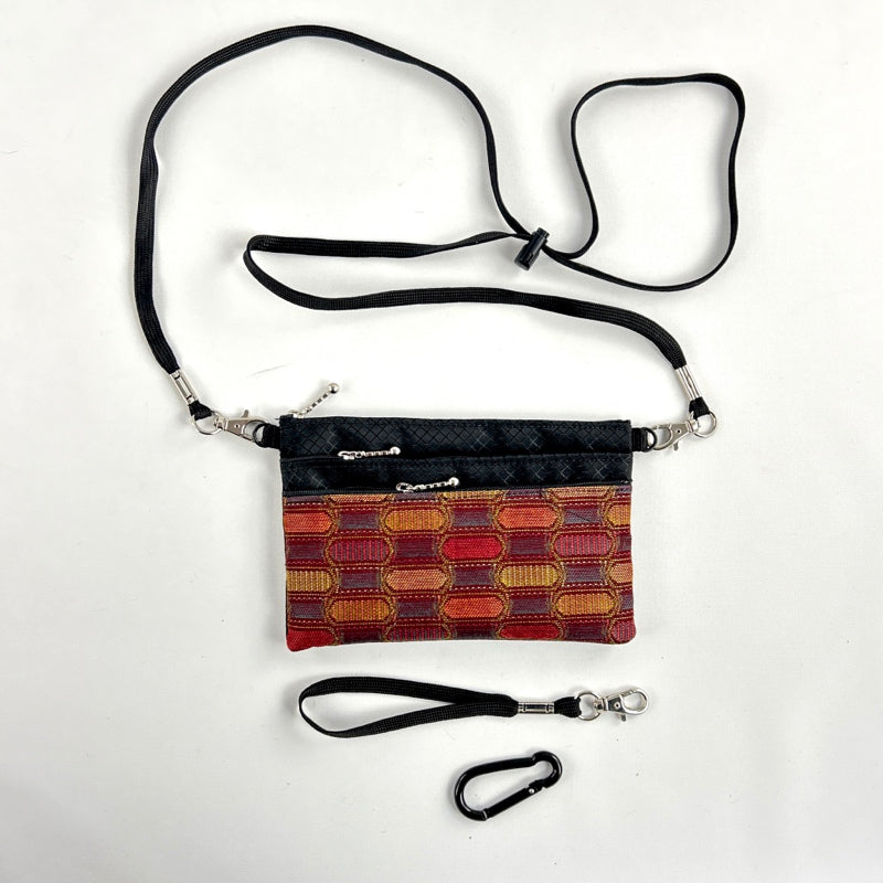 Three zipper Minibag with wristlet and long strap 49RS