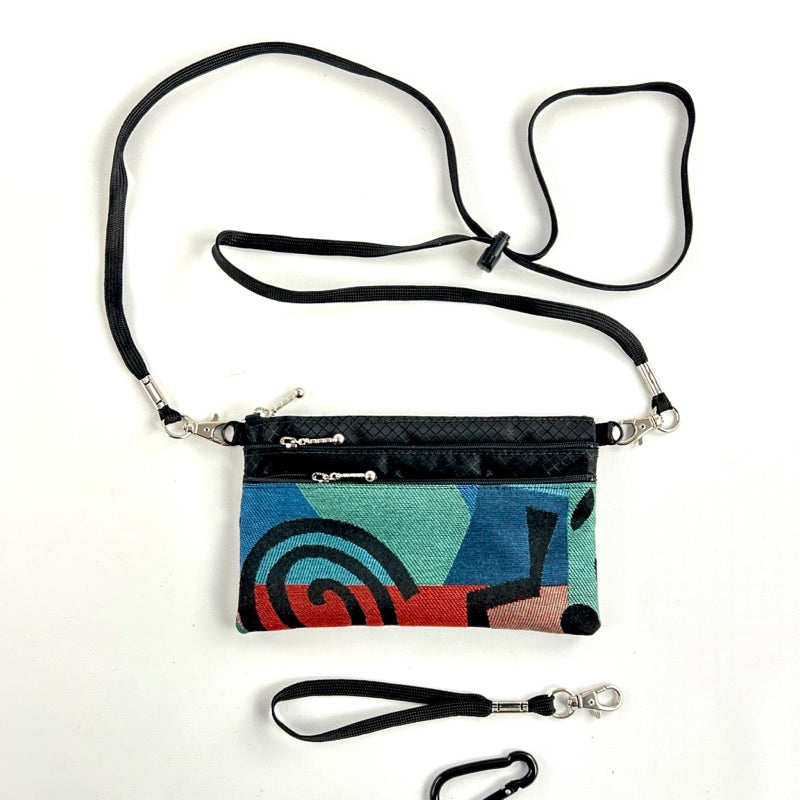 Three zipper Minibag with shoulder strap and wristlet 49RS