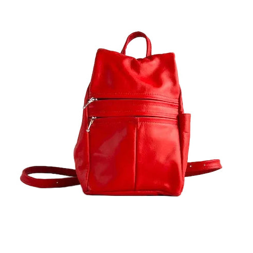 967 Purse size Leather Side Entry Backpack - Solid Colors