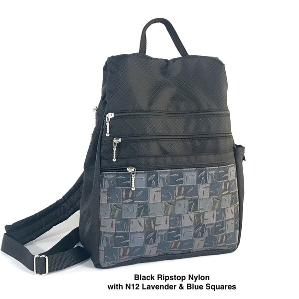 R968w Ripstop Medium Side Entry Backpack with padded straps and 5 zippered pockets