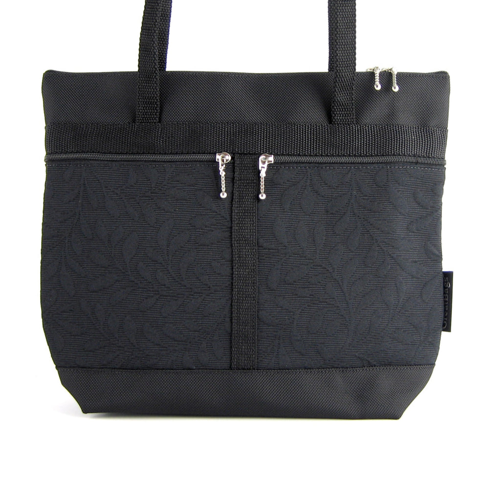 S: Purse sized Tote in Black with Fabric Pockets