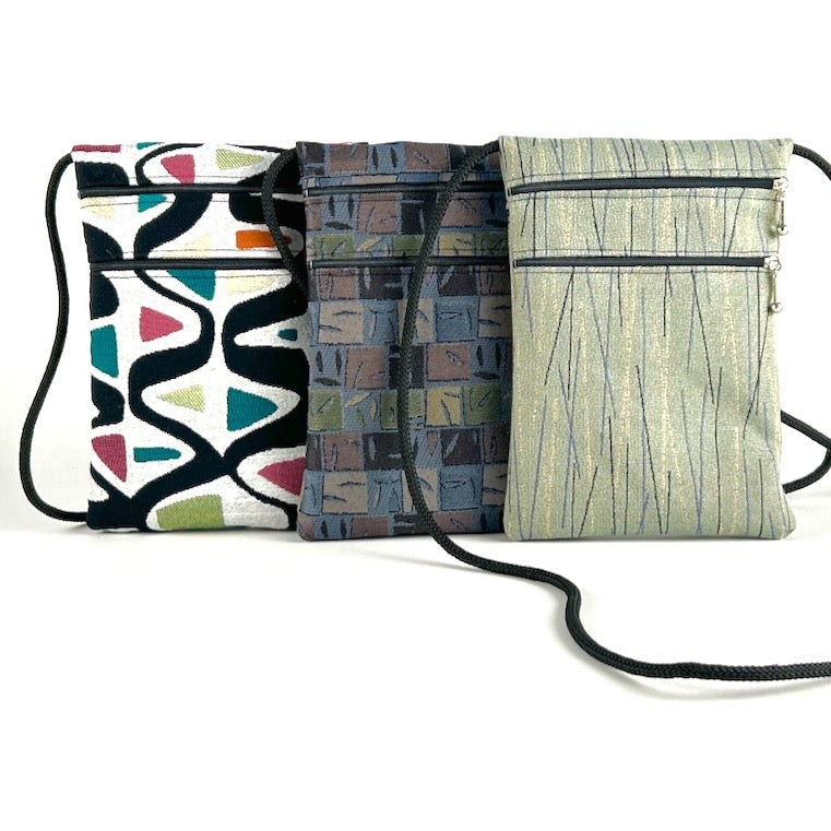 Mia Crossbody N-S Three zipper Cell Phone + Travel Purse T83
