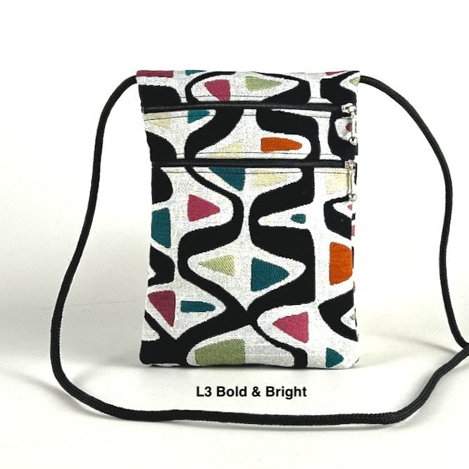 Mia Cross-body N-S Three zipper Cell Phone + Travel Purse T83