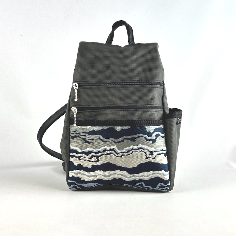 B967-GR Small Side Entry Backpack - Gray Ballistic Nylon with Fabric Accent