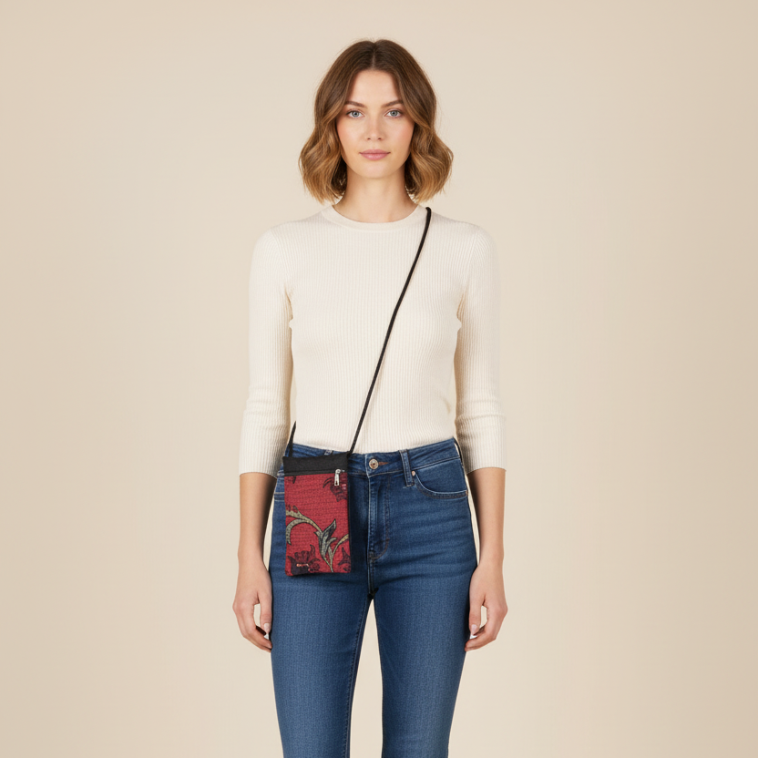 T12S-2T cell phone bag shown on 5'6" person