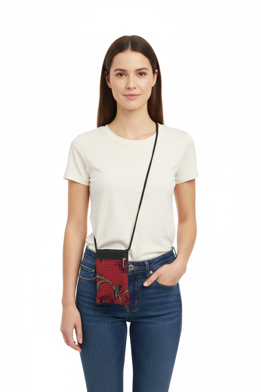 T12S-2T cell phone bag shown on 5'6" person