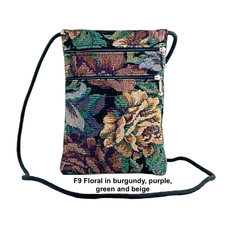 Mia Crossbody N-S Three zipper Cell Phone + Travel Purse T83