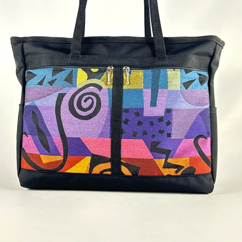 ZZ: Boxy Laptop Tote w/ 2 open end pockets