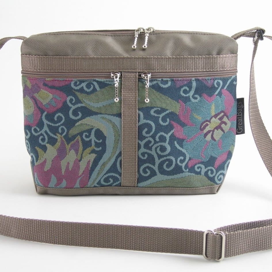 221L small organizer purse in Khaki Tan Nylon with fabric accent pockets