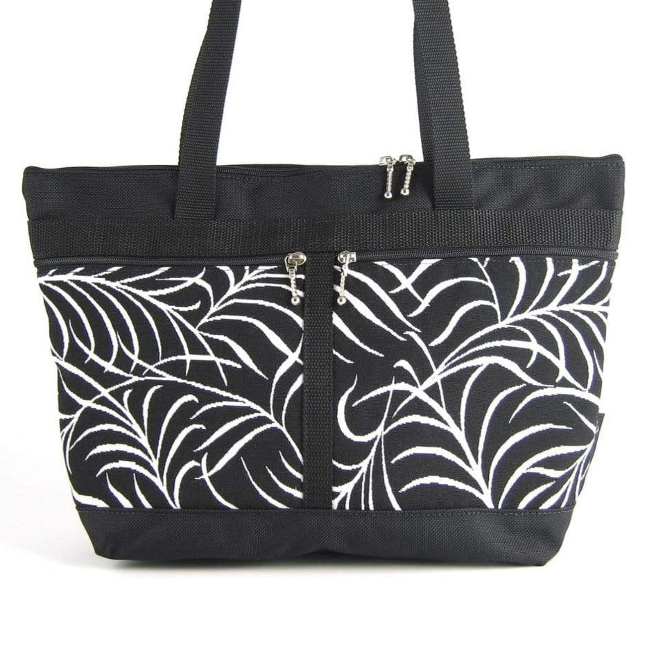 223 French Satchel Tote in Black nylon with accent pockets