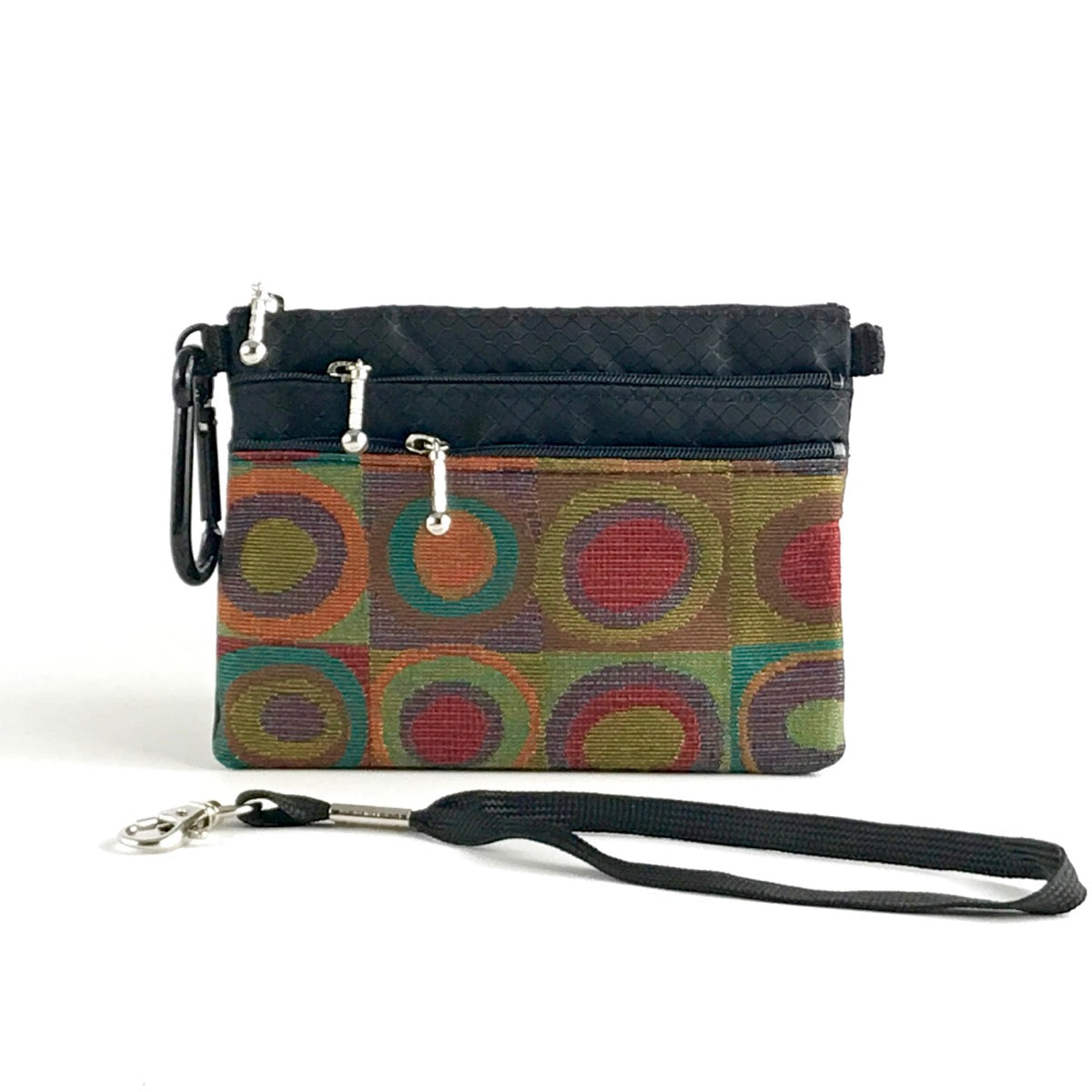 Stadium Purse 39RSC- Three zipper purse set with crossbody strap, wristlet, Bonus pouch, and carabiner clip