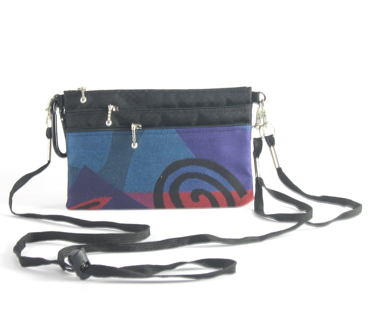 Three zipper Minibag with wristlet and long strap 49RS