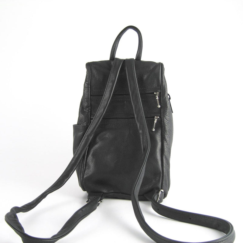 966  Small side entry leather backpack purse - solid colors