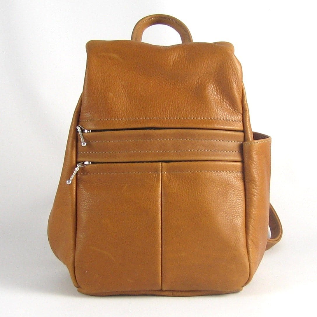 967 Purse size Leather Side Entry Backpack - Solid Colors
