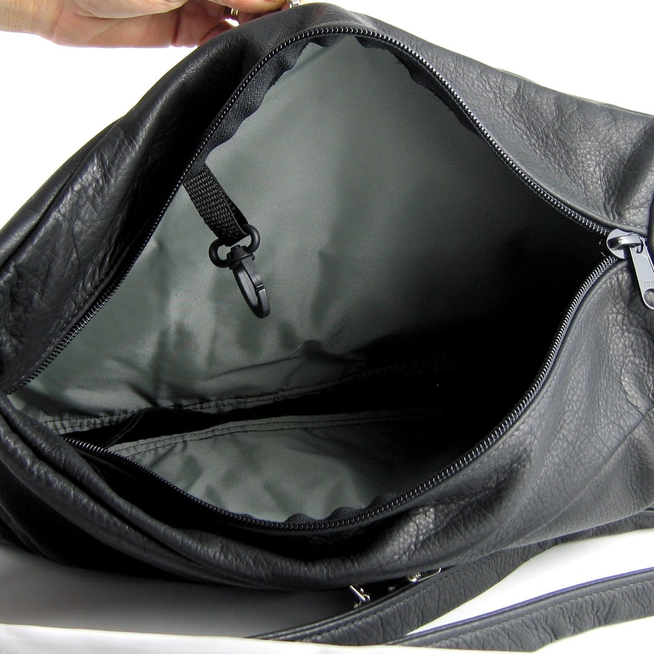 967J Purse Size Small Leather Side Entry Backpack With Accent Pocket