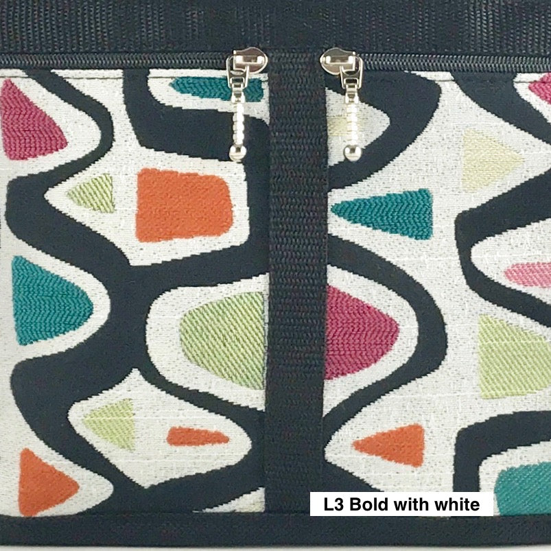 223 French Satchel Tote in Black nylon with accent pockets