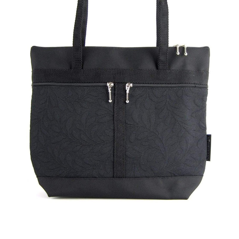 S: Purse sized Tote in Black with Fabric Pockets