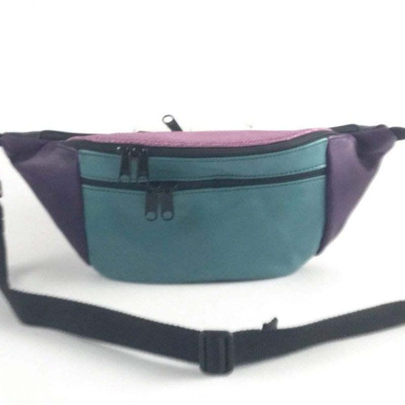 Light Colors  - Large Leather Fanny pack with Accent - LFPJ