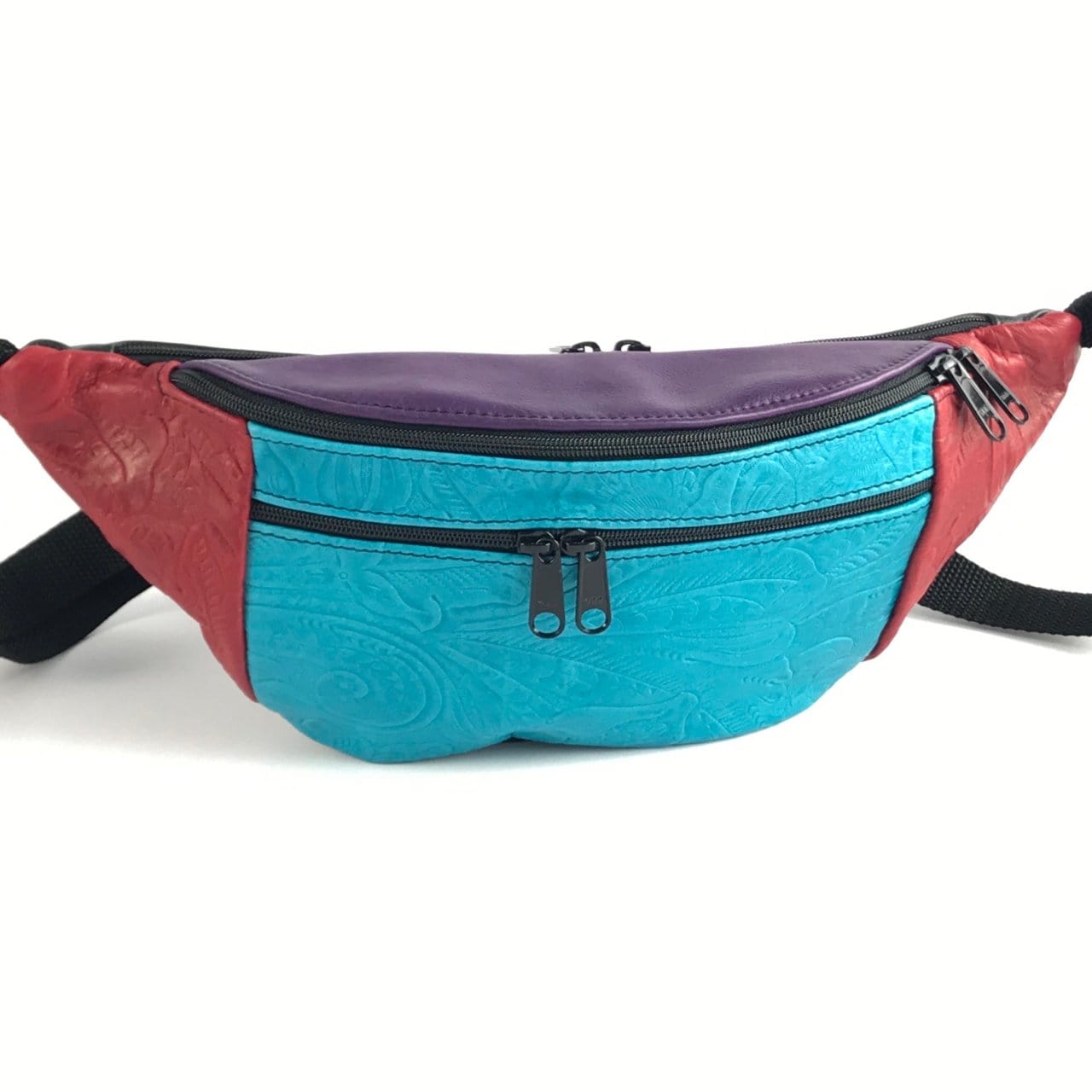 Leather Fanny Pack or Crossbody Bag with Accent - large - LFPJ