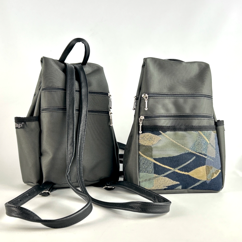 Gray Fabric Backpacks and Organizer Bags