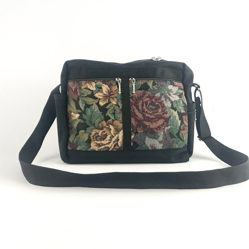 Vintage Fabrics 107 Large Messenger Cross-Body Organizer Purse