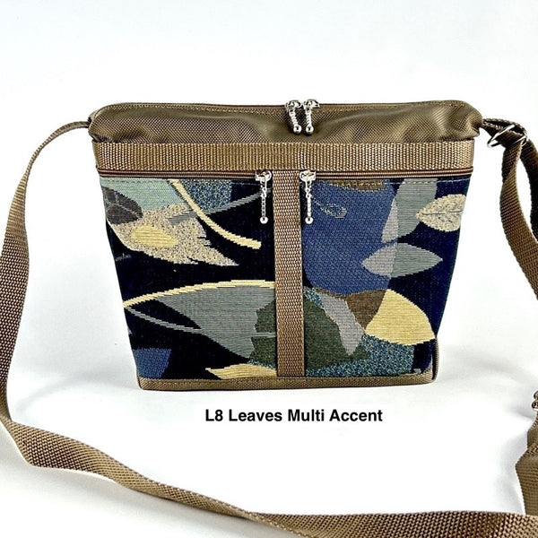 221L small organizer purse in Khaki Tan Nylon with fabric accent pockets