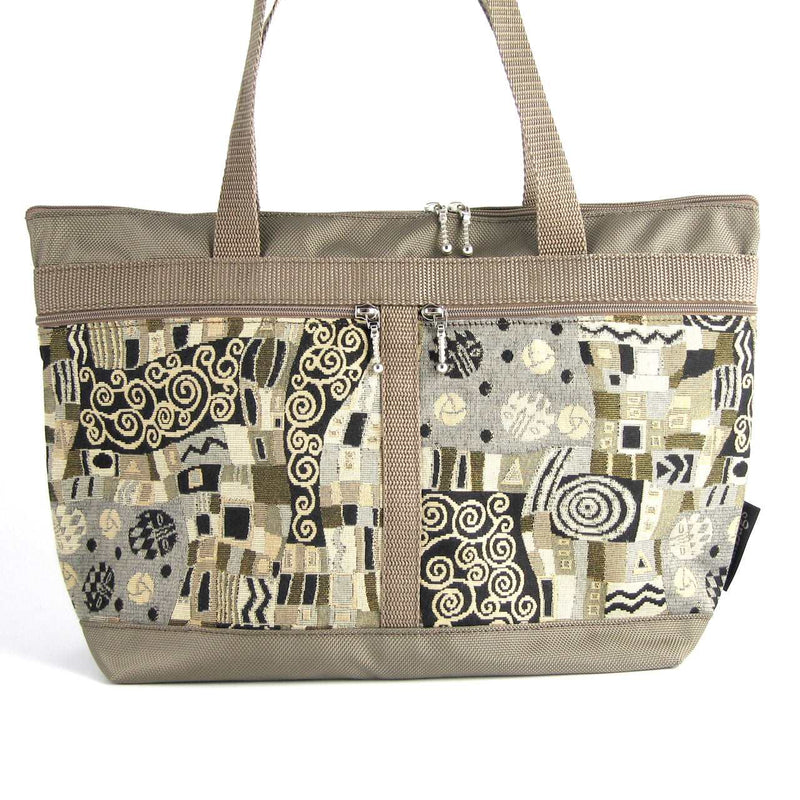 223 French Satchel Tote in Khaki with accent pockets