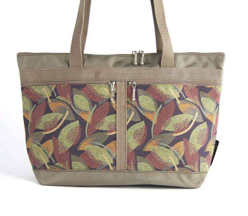 223 French Satchel Tote in Khaki with accent pockets