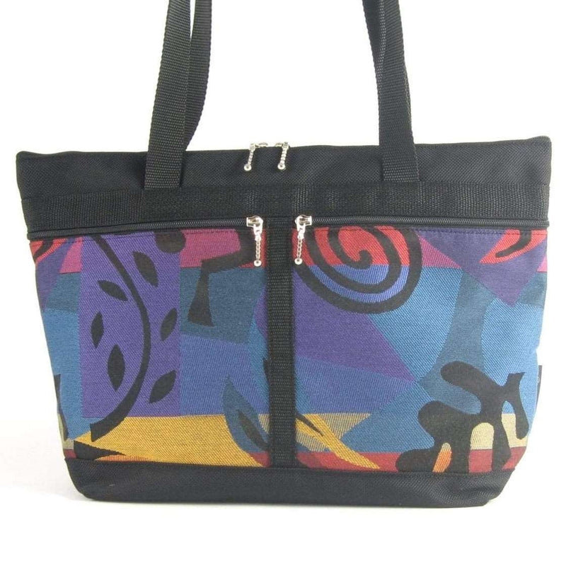 223 French Satchel Tote in  Black nylon with accent pockets