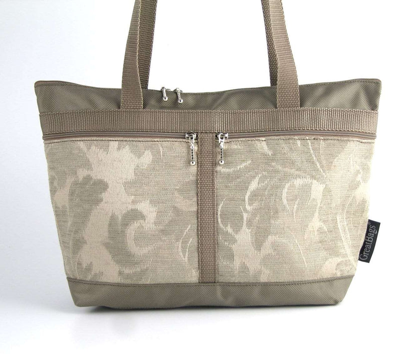 223 French Satchel Tote in Khaki with accent pockets