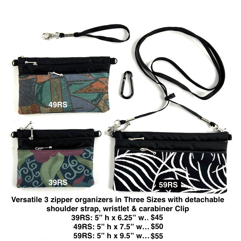39RS Three Zip Mini Connectable with detachable crossbody strap