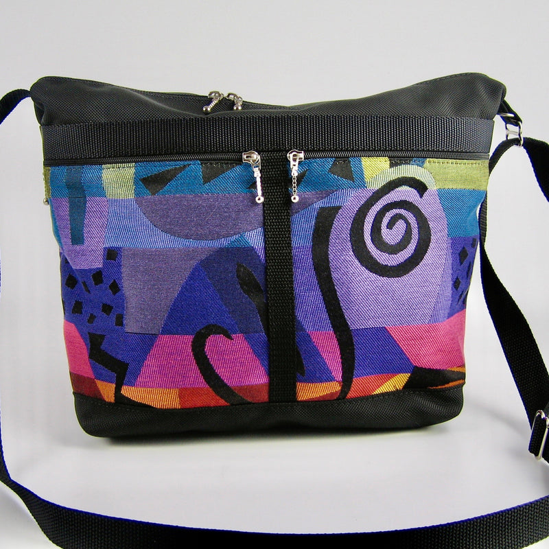 223L Cross-body Large Organizer Purse in Ballistic Nylon with fabric accent pockets