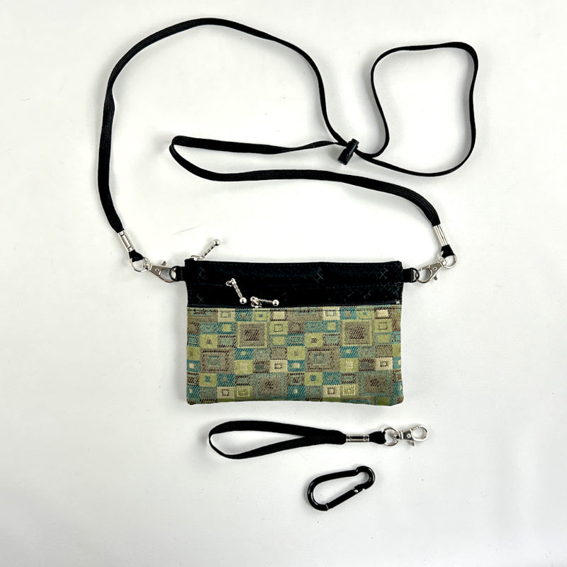 Three zipper Minibag with shoulder strap and wristlet 49RS