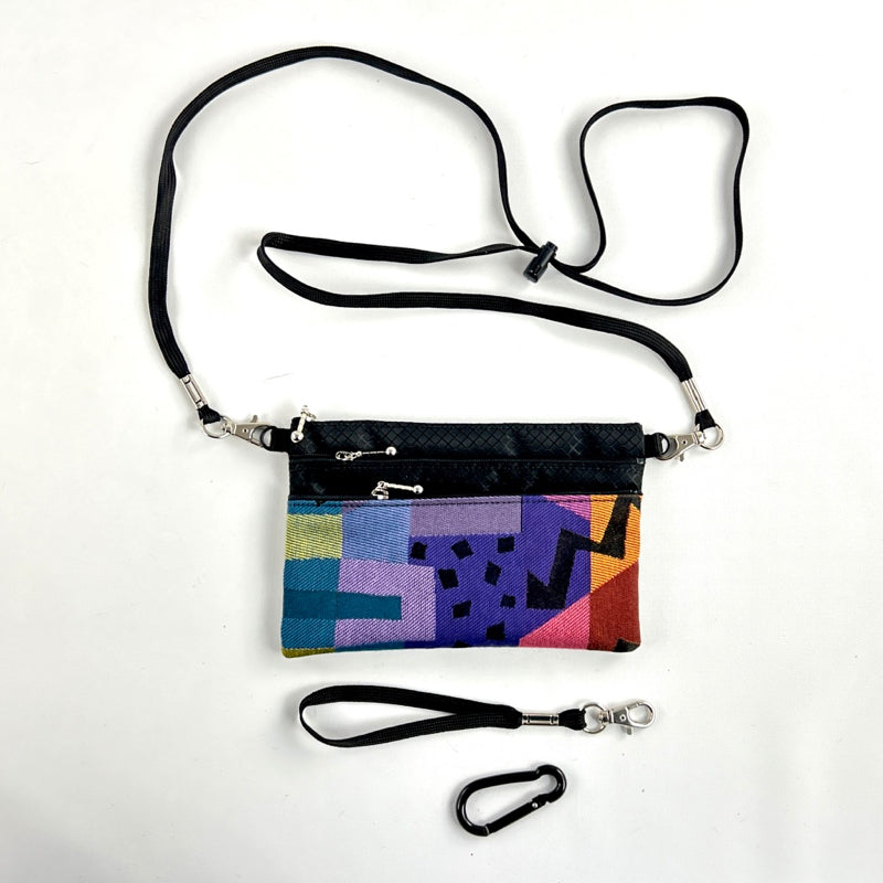 Three zipper Minibag with shoulder strap and wristlet 49RS