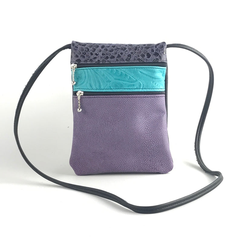 Small Leather Cell Phone Cross-body Bag #66J