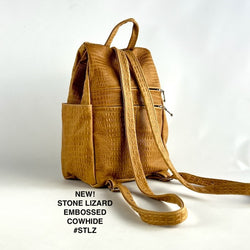 967  Purse size Leather Side Entry Backpack - Solid Colors