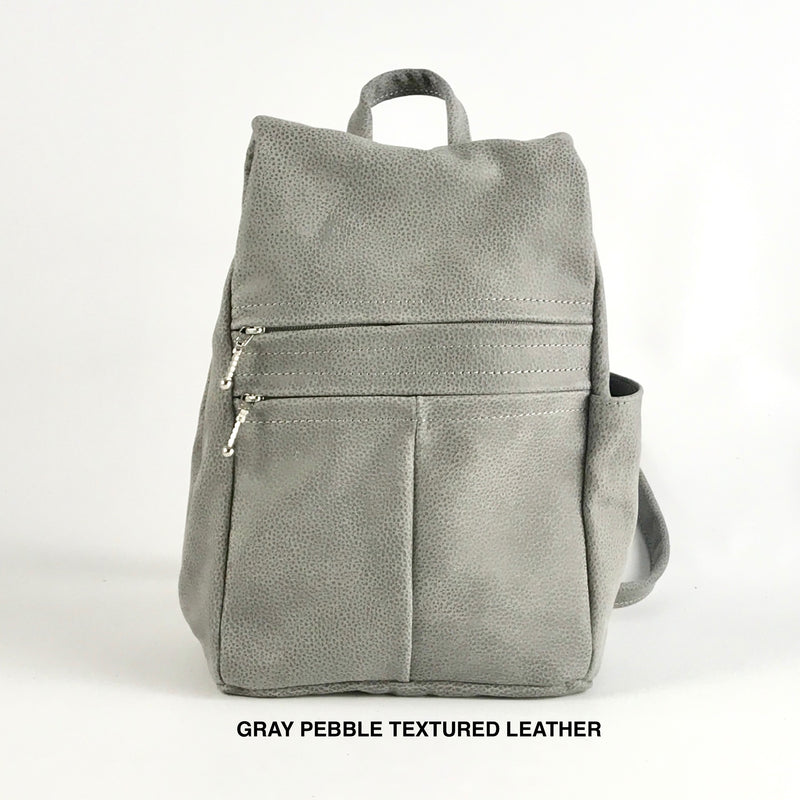 967  Purse size Leather Side Entry Backpack - Solid Colors