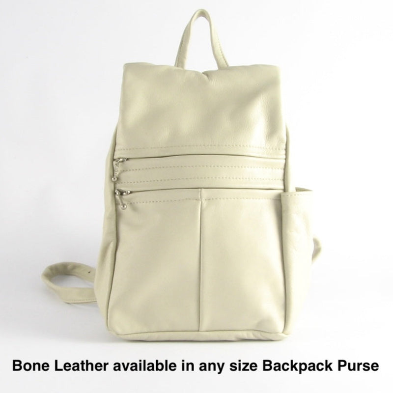 967  Purse size Leather Side Entry Backpack - Solid Colors