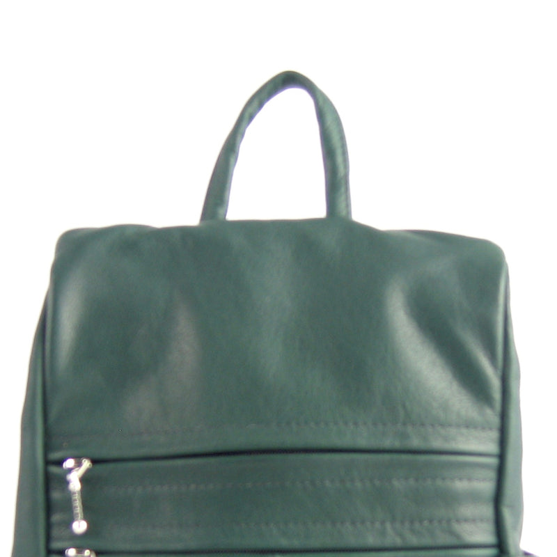 Large Back Entry Leather Backpack LBPT2 in solid colors