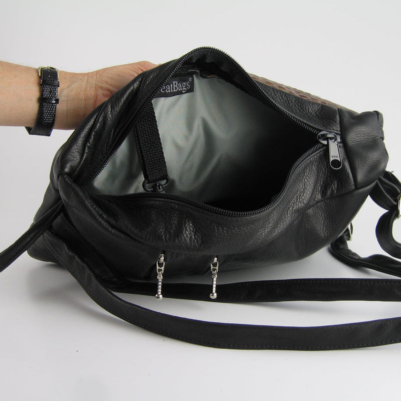 backpack leather side straps 969 Legal Size Leather Side Entry Backpack Purse in solid colors – GreatBags & Maple Leather