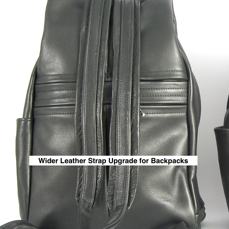 969JW Large Side Entry Leather Backpack with extra zipper and Leather Accent pocket