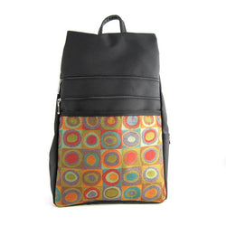 B969 Vintage Fabric Large Side Entry Backpack in Black Nylon