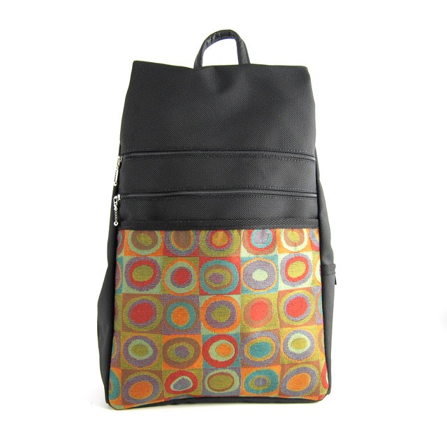 B969 Vintage Fabric Large Side Entry Backpack in Black Nylon