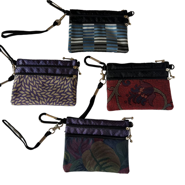Three zipper organizer pouches in new colorful fabrics from GreatBags.com
