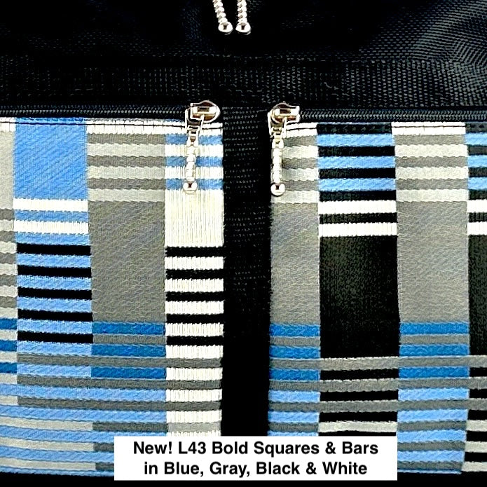 222L Cross-body medium Organizer Purse in Black nylon with fabric accent pockets