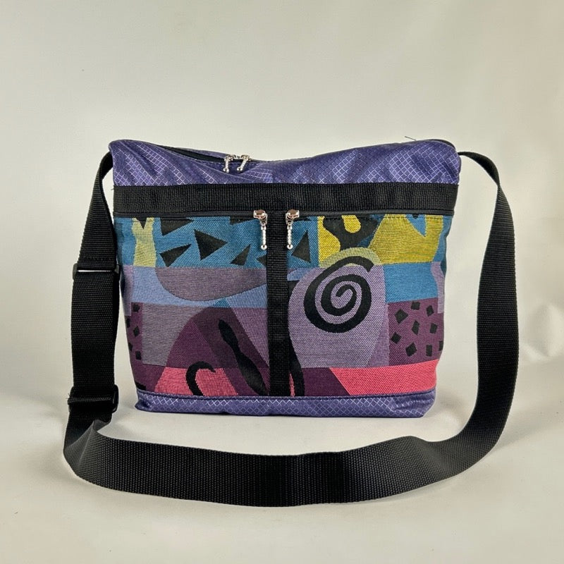 223L Cross-body Large Organizer Purse in Ballistic Nylon with fabric accent pockets
