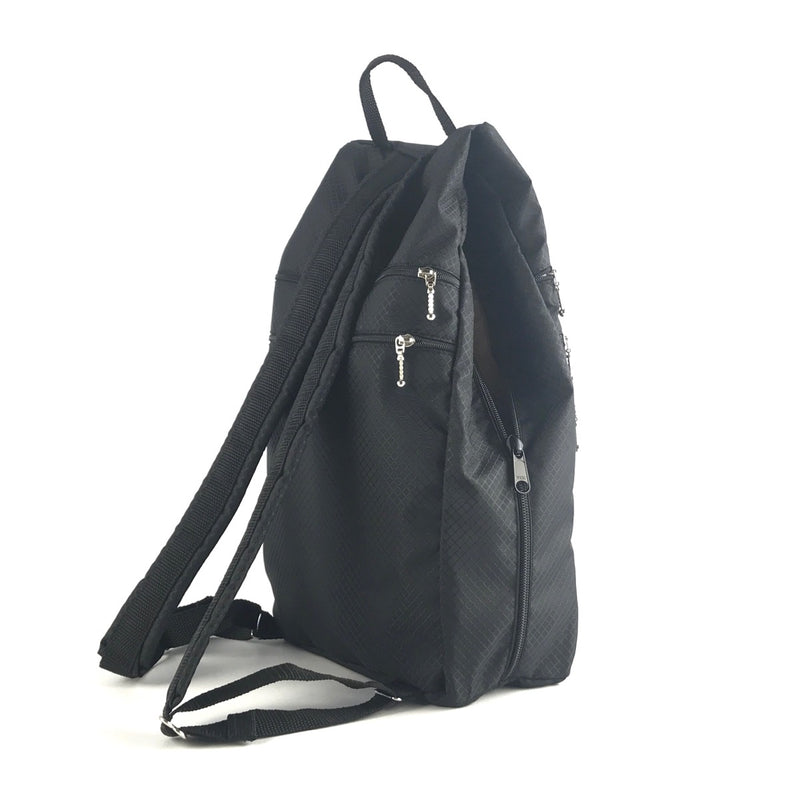 R969W Large Side Entry Backpack with padded straps in Ripstop Nylon with security pockets