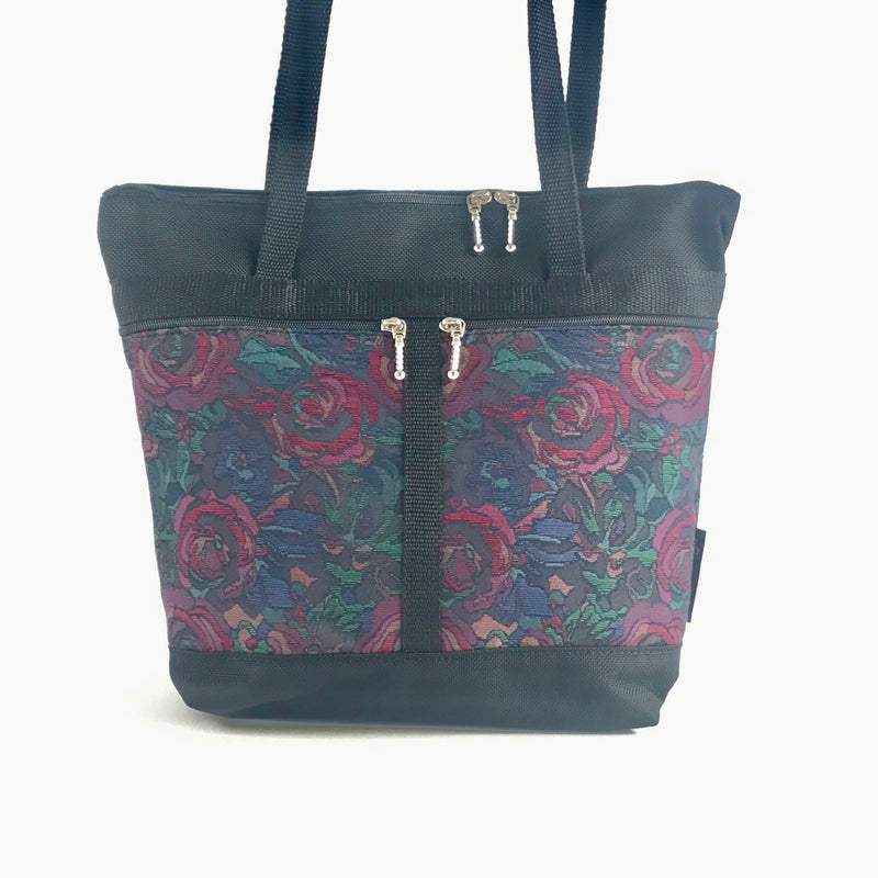 S: Purse sized Tote in Black with Fabric Pockets